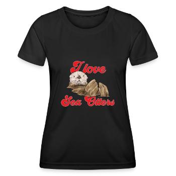 Seeotter - Frauen Funktions-T-Shirt - Schwarz - Vorne - AI Model Female 172 light (172cm)
