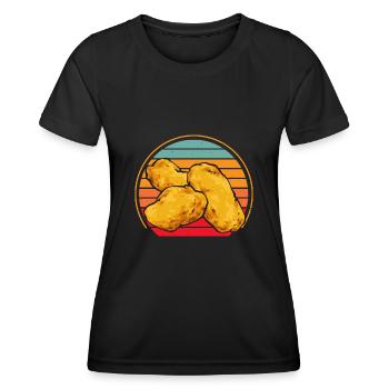 Chicken Nugget Lover Chicken Nuggets - Women's Functional T-Shirt - black - Front - AI Model Female 172 light (172cm)