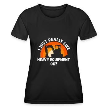 Construction machinery operator Excavator driver Excavator driver Construction workers - Women's Functional T-Shirt - black - Front - AI Model Female 172 light (172cm)