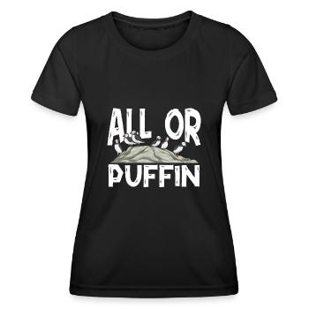 puffin puffin auke birds Lunde - Women's Functional T-Shirt - black - Front - AI Model Female 172 light (172cm)