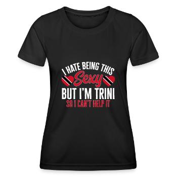 Trinidad and Tobago flag - Women's Functional T-Shirt - black - Front - AI Model Female 172 light (172cm)