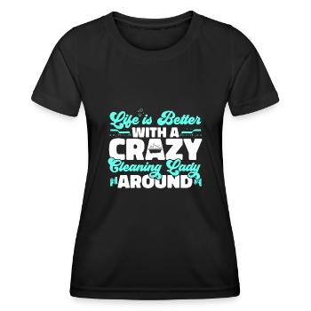 Aide domestique, femme de ménage, femme de ménage - T-shirt sport Femme - noir - Devant - AI Model Female 172 light (172cm)