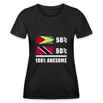 Guyana Flag Guyanais Guyanais - T-shirt sport Femme - noir - Devant - AI Model Female 172 light (172cm)