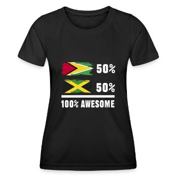 Guyana Flag Guyanais Guyanais - T-shirt sport Femme - noir - Devant - AI Model Female 172 light (172cm)