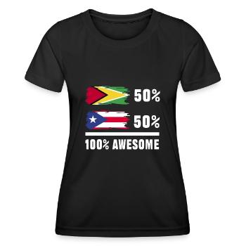 Guyana Flag Guyanais Guyanais - T-shirt sport Femme - noir - Devant - AI Model Female 172 light (172cm)