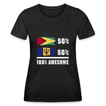 Guyana Flag Guyanais Guyanais - T-shirt sport Femme - noir - Devant - AI Model Female 172 light (172cm)
