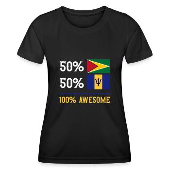 Drapeau de la Barbade Bayan barbadien - T-shirt sport Femme - noir - Devant - AI Model Female 172 light (172cm)