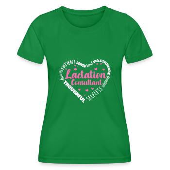 Consultante en lactation IBCLC - T-shirt sport Femme - vert - Devant - AI Model Female 172 dark (172cm)