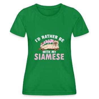 Siamkatze - Frauen Funktions-T-Shirt - Kelly Green - Vorne - AI Model Female 172 dark (172cm)