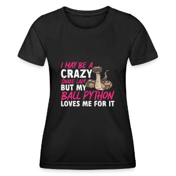 Ball Python Schlange Königspython - Frauen Funktions-T-Shirt - Schwarz - Vorne - AI Model Female 172 light (172cm)