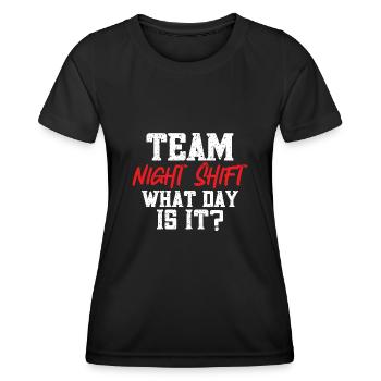 Night Shift Nurse - Women's Functional T-Shirt - black - Front - AI Model Female 172 light (172cm)