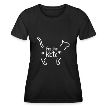 Fesche Kotz - Frauen Funktions-T-Shirt - Schwarz - Vorne - AI Model Female 172 light (172cm)