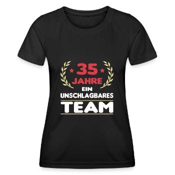 35 Jahre Ein Unschlagbares Team - Frauen Funktions-T-Shirt - Schwarz - Vorne - AI Model Female 172 light (172cm)