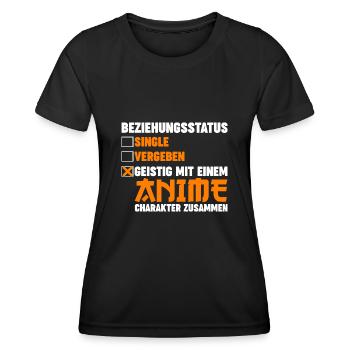 Beziehungsstatus Anime - Frauen Funktions-T-Shirt - Schwarz - Vorne - AI Model Female 172 light (172cm)