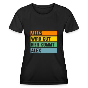 Alex - Frauen Funktions-T-Shirt - Schwarz - Vorne - AI Model Female 172 light (172cm)