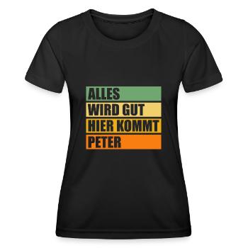 Peter - Frauen Funktions-T-Shirt - Schwarz - Vorne - AI Model Female 172 light (172cm)