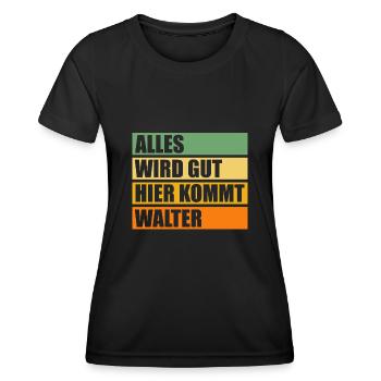 Walter - Frauen Funktions-T-Shirt - Schwarz - Vorne - AI Model Female 172 light (172cm)