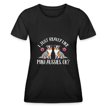 Miniature Australian Shepherd - Women's Functional T-Shirt - black - Front - AI Model Female 172 light (172cm)