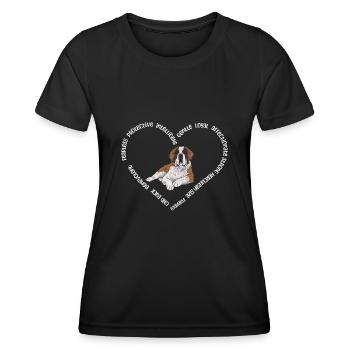 Saint-Bernard Chien Saint-Bernard - T-shirt sport Femme - noir - Devant - AI Model Female 172 light (172cm)