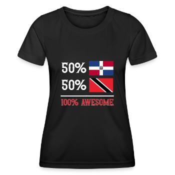 Trinidad and Tobago flag - Women's Functional T-Shirt - black - Front - AI Model Female 172 light (172cm)