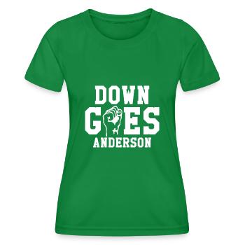 Down Goes Anderson Viral Baseball - Women's Functional T-Shirt - kelly green - Front - AI Model Female 172 dark (172cm)