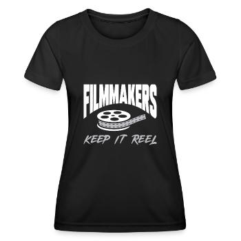 Monteur vidéo Cinéaste Vidéaste - T-shirt sport Femme - noir - Devant - AI Model Female 172 light (172cm)