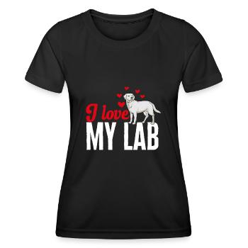 Labrador Retriever blanc Labrador Labrador blanc - T-shirt sport Femme - noir - Devant - AI Model Female 172 light (172cm)