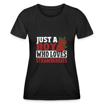 Just a boy who loves strawberries - Women's Functional T-Shirt - black - Front - AI Model Female 172 light (172cm)