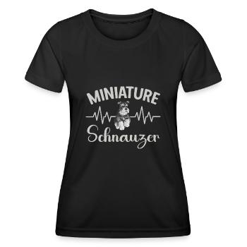 Schnauzer nain Chien Schnauzer - T-shirt sport Femme - noir - Devant - AI Model Female 172 light (172cm)