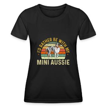 Berger australien miniature - T-shirt sport Femme - noir - Devant - AI Model Female 172 light (172cm)
