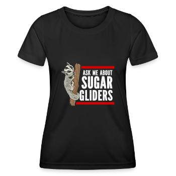Short-headed glider Sugar Glider - Women's Functional T-Shirt - black - Front - AI Model Female 172 light (172cm)