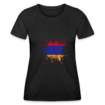 Armenische Flagge Armenien - Frauen Funktions-T-Shirt - Schwarz - Vorne - AI Model Female 172 light (172cm)