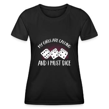 Bunco Dice Game - Women's Functional T-Shirt - black - Front - AI Model Female 172 light (172cm)
