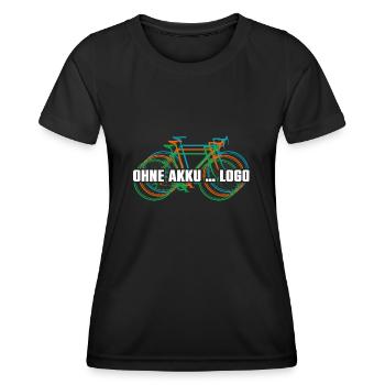 Fahrrad fahren ohne Akku - logisch - Frauen Funktions-T-Shirt - Schwarz - Vorne - AI Model Female 172 light (172cm)