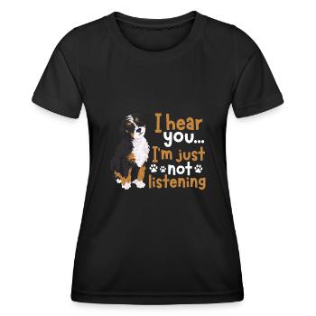 Bernedoodle Hund - Frauen Funktions-T-Shirt - Schwarz - Vorne - AI Model Female 172 light (172cm)
