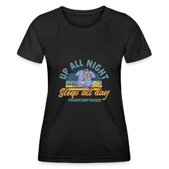 Night Shift Nurse - Women's Functional T-Shirt - black - Front - AI Model Female 172 light (172cm)