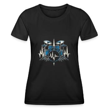 Trommel Herzschlag 2024 - Frauen Funktions-T-Shirt - Schwarz - Vorne - AI Model Female 172 light (172cm)