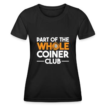 Bitcoin Kryptowährung BTC Crypto Trader - Frauen Funktions-T-Shirt - Schwarz - Vorne - AI Model Female 172 light (172cm)