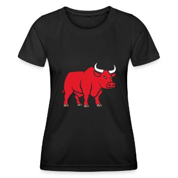 Stier - Frauen Funktions-T-Shirt - Schwarz - Vorne - AI Model Female 172 light (172cm)