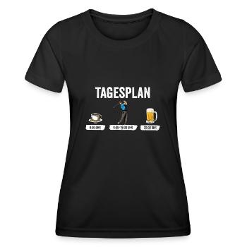 Tagesplan Golfen Golf Golf spielen - Golfer - Frauen Funktions-T-Shirt - Schwarz - Vorne - AI Model Female 172 light (172cm)