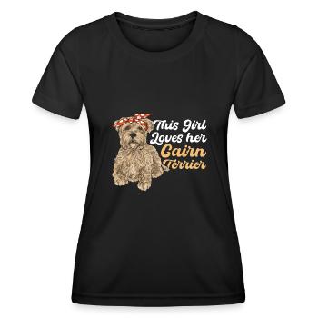 Cairn Terrier Chien - T-shirt sport Femme - noir - Devant - AI Model Female 172 light (172cm)