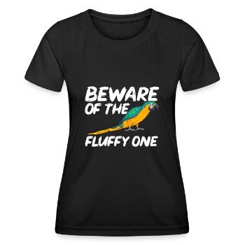 Gelbbrustara Papagei Blue And Yellow Macaw - Frauen Funktions-T-Shirt - Schwarz - Vorne - AI Model Female 172 light (172cm)