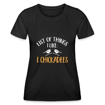 Observation des oiseaux mésanges - T-shirt sport Femme - noir - Devant - AI Model Female 172 light (172cm)