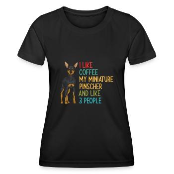 Miniature Pinscher Rehpinscher Min Pin Dog - Women's Functional T-Shirt - black - Front - AI Model Female 172 light (172cm)