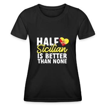 Sicile Drapeau Italie Sicile - T-shirt sport Femme - noir - Devant - AI Model Female 172 light (172cm)