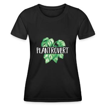Monstera Deliciosa Albo Plante d’intérieur botanique - T-shirt sport Femme - noir - Devant - AI Model Female 172 light (172cm)