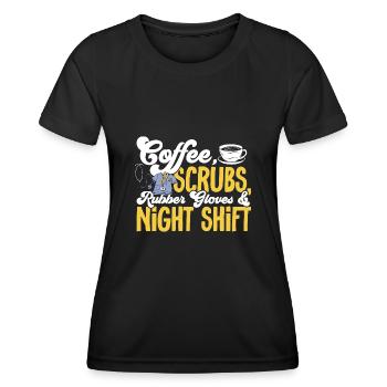 Infirmière de nuit - T-shirt sport Femme - noir - Devant - AI Model Female 172 light (172cm)