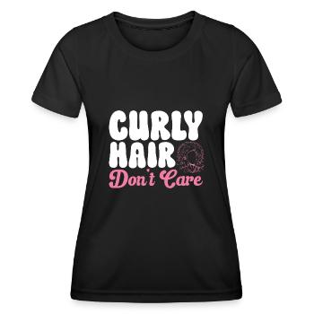 Cheveux bouclés Boucles afro Cheveux naturels - T-shirt sport Femme - noir - Devant - AI Model Female 172 light (172cm)