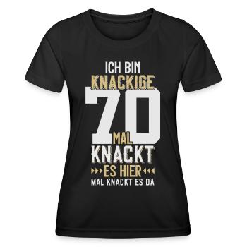 70. GEBURTSTAG 1956 KNACKIGE 70 - Frauen Funktions-T-Shirt - Schwarz - Vorne - AI Model Female 172 light (172cm)