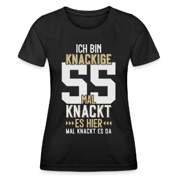 55. GEBURTSTAG 1971 KNACKIGE 55 - Frauen Funktions-T-Shirt - Schwarz - Vorne - AI Model Female 172 light (172cm)
